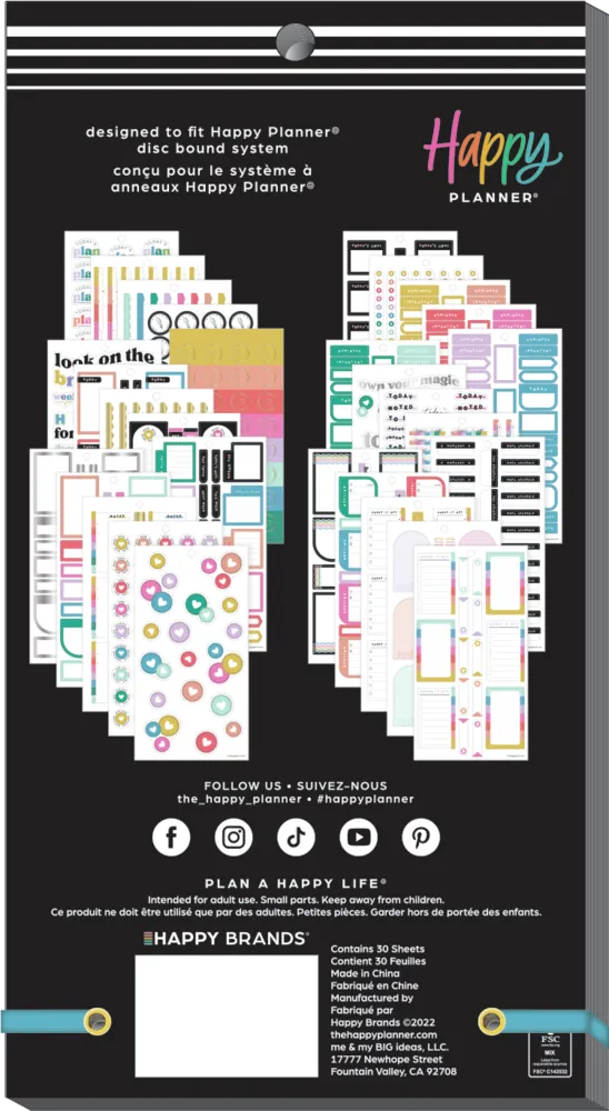 Happy Planner Happy Brights autocollants 688 coloré