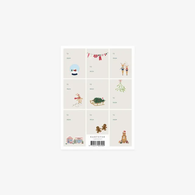Kartotek Christmas Grid stickers étiquettes cadeau Noël