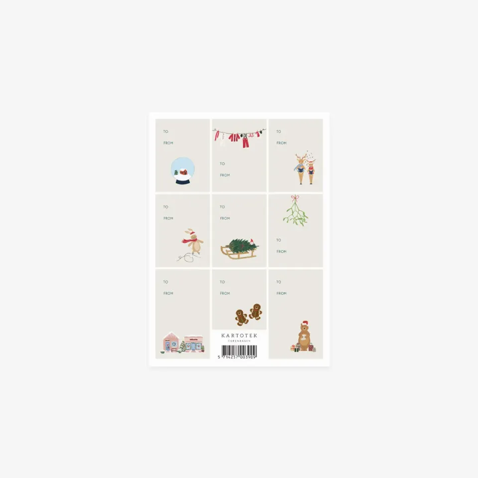 Kartotek Christmas Grid stickers étiquettes cadeau Noël