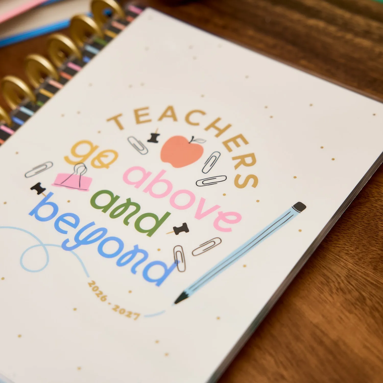 Happy Planner School Doodles Ivory agenda enseignant Big 2026-2027