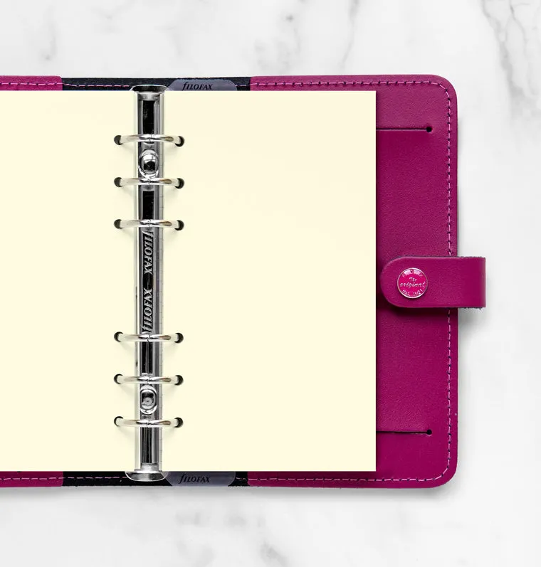 Filofax feuilles unies crème Personal 30 feuilles