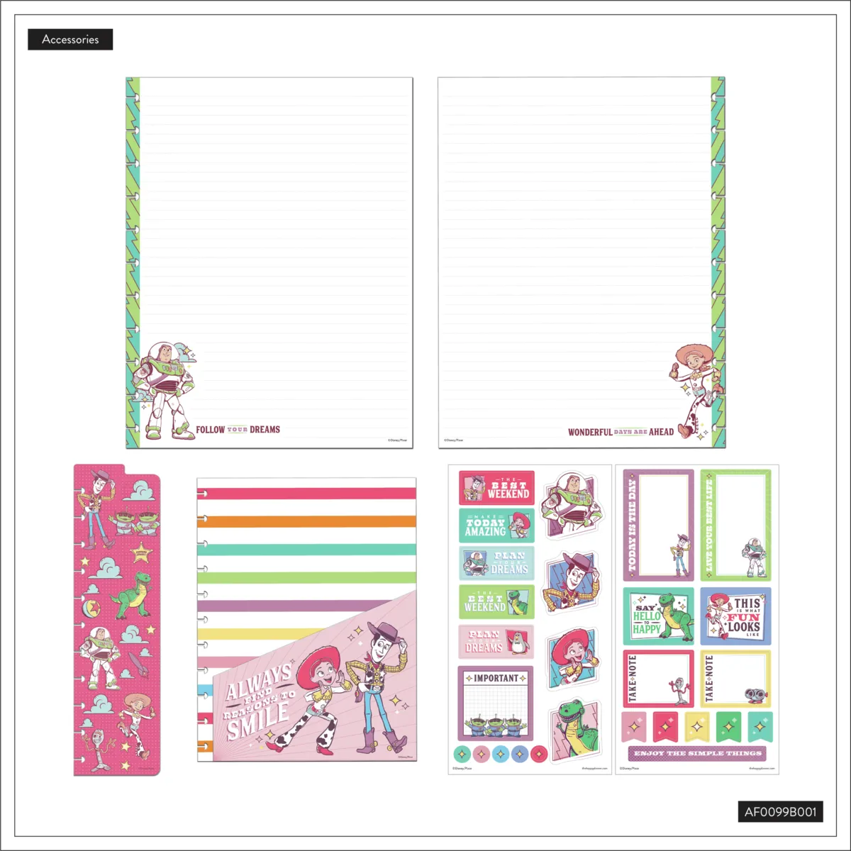 Happy Planner Toy Story 30 ans pack accessoires Big anniversaire