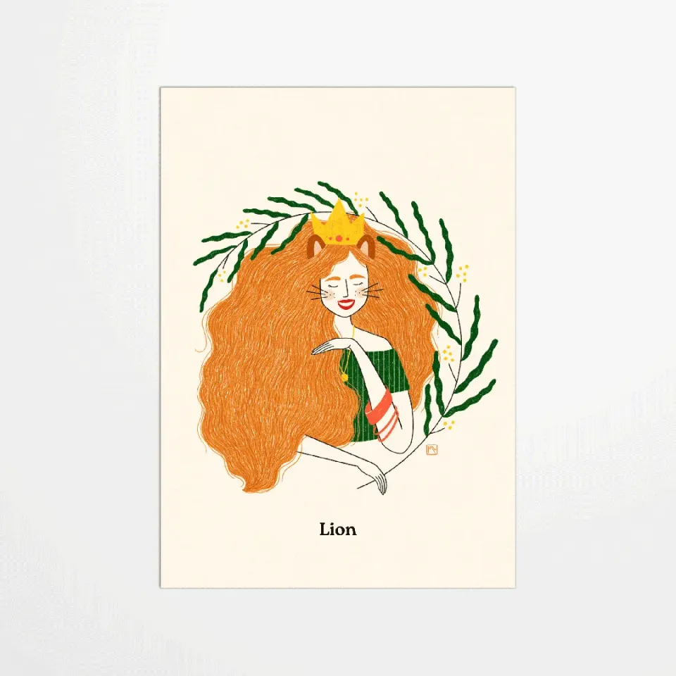 My365 Marine Laurent Lion carte postale illustration