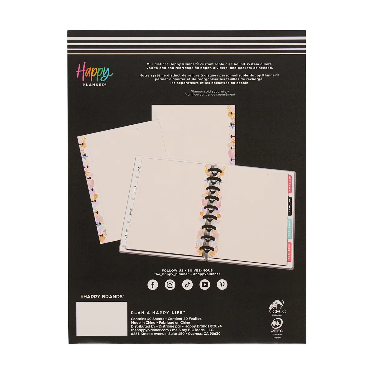 Happy Planner Shell Yeah! Checklist recharge Classic 40 feuilles