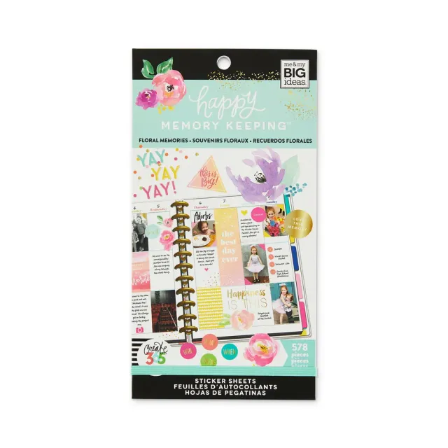 Happy Planner Floral Memories BIG stickers 578 pièces aquarelle