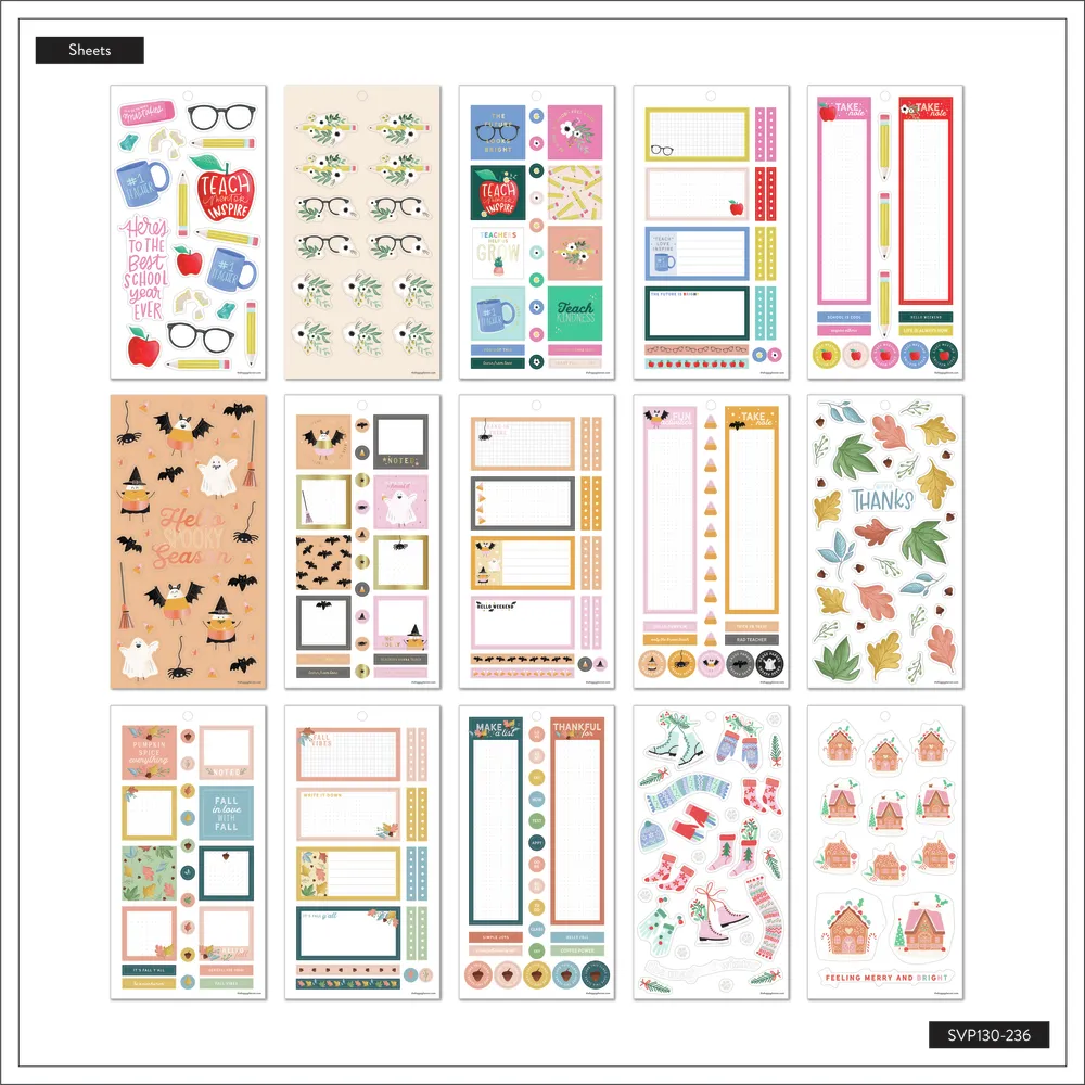 Happy Planner Seasonal Teacher stickers maîtresse 651 pièces