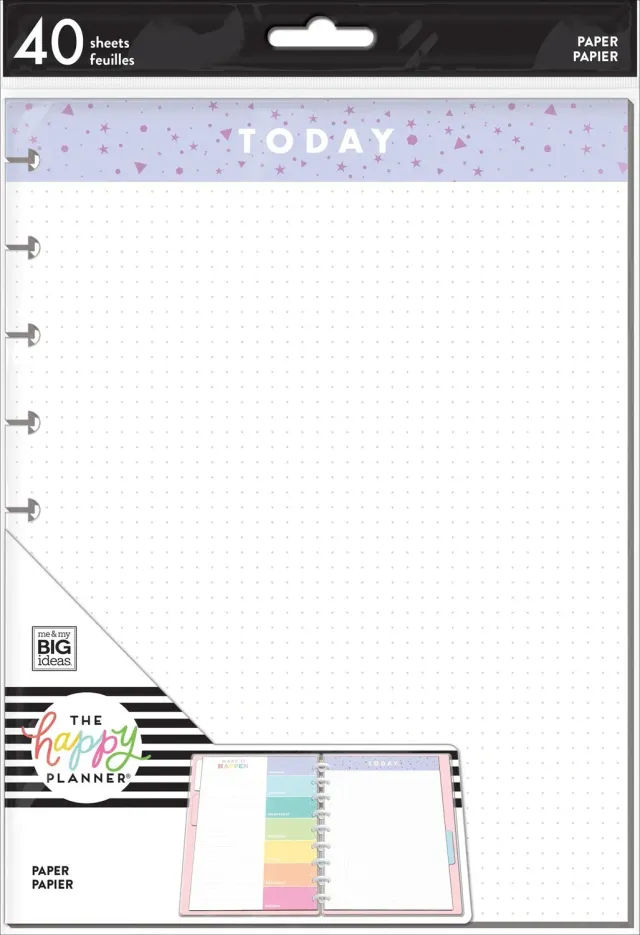 Happy Planner Classic recharge papier pointillé couleur 40 feuilles