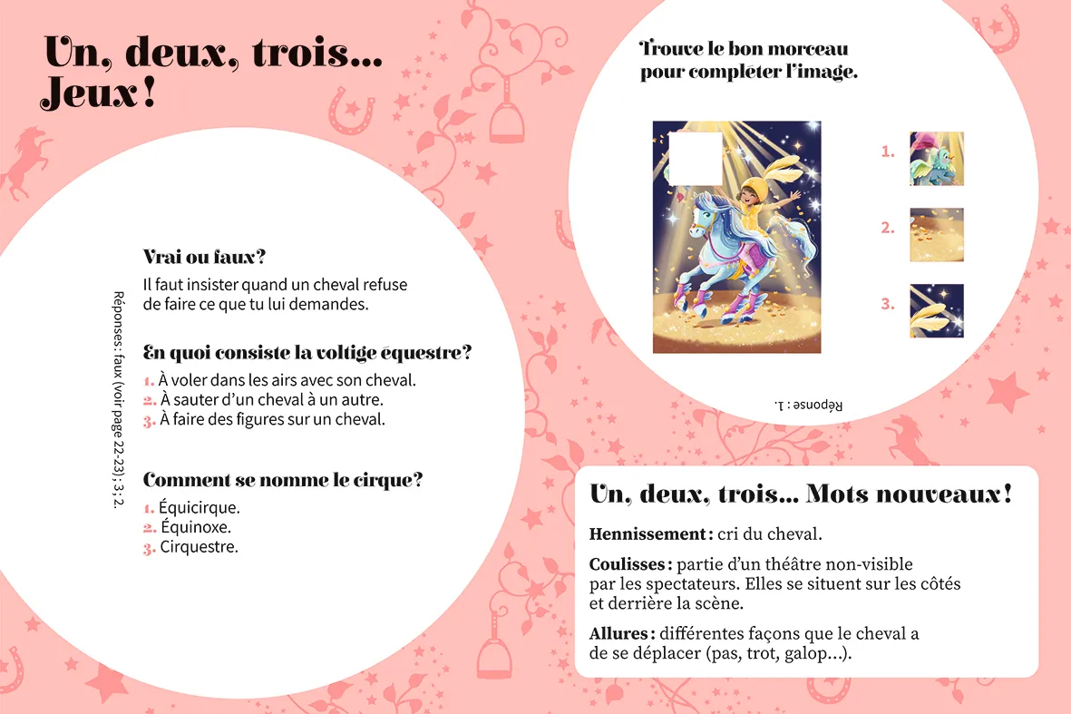 Une deux trois Cavalières Tome 5 Cirque équestre roman dès 6 ans
