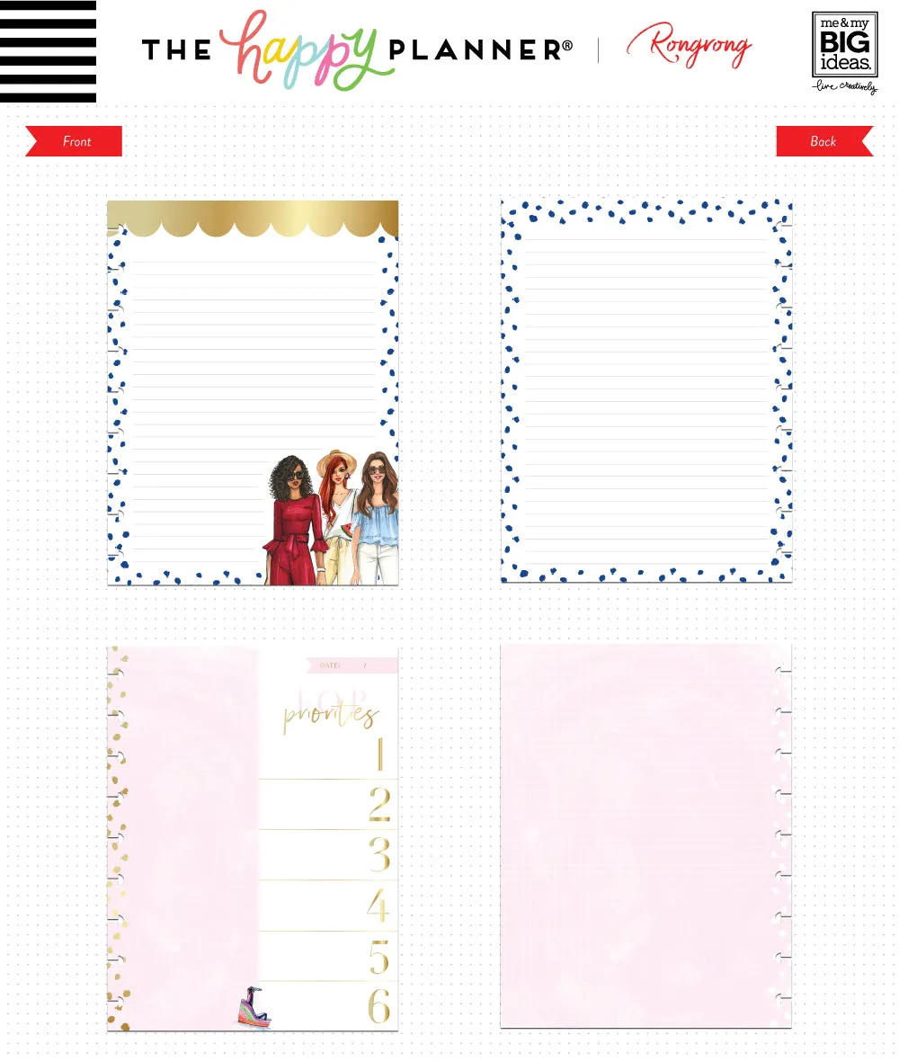 Happy Planner Rongrong papier à notes Classic 24 feuilles
