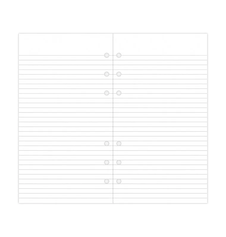 Filofax Classic feuilles lignées Personal x30 blanches