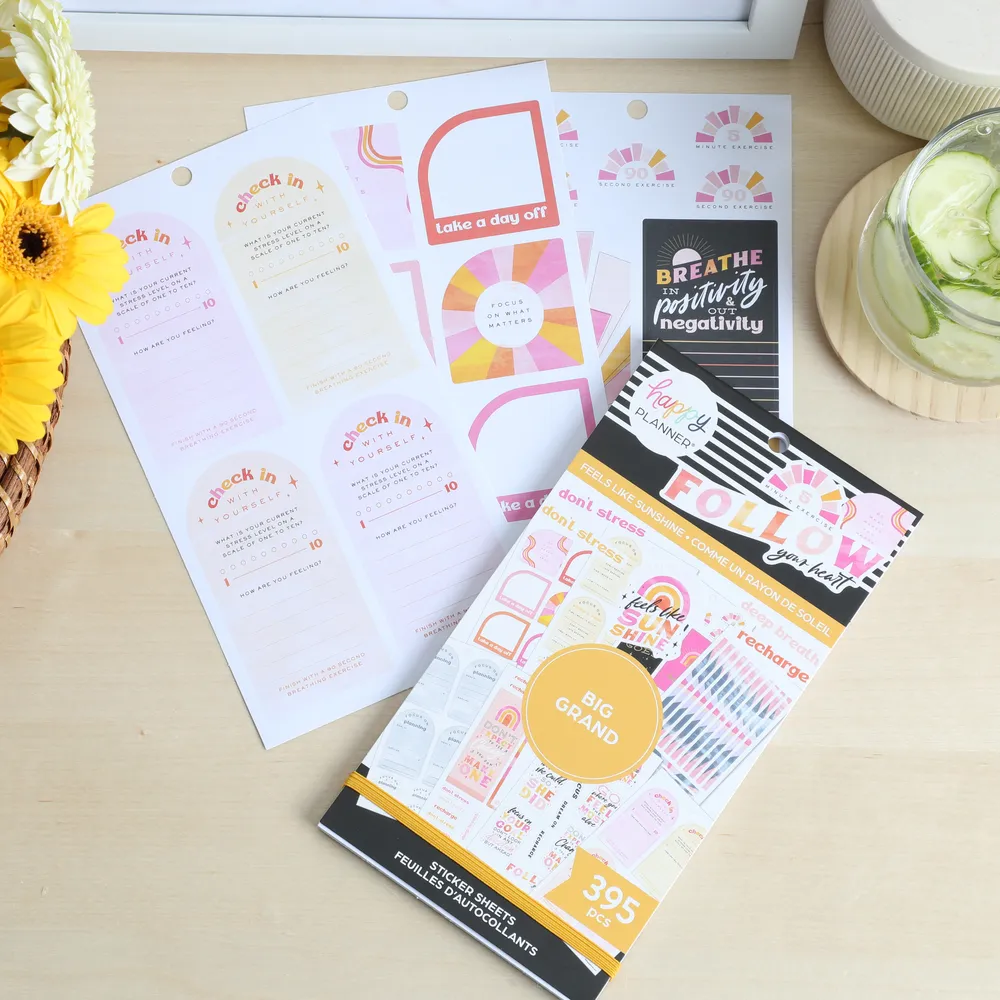 Happy Planner Feels Like Sunshine stickers Big 395 bien-être
