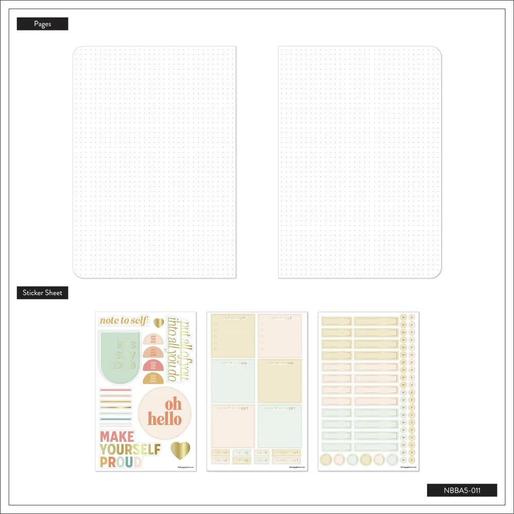Happy Planner Sunset Stripe journal pointille 80 feuilles papier epais