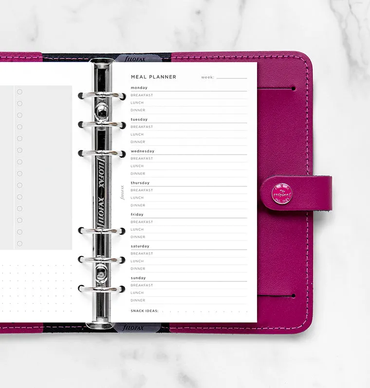 Filofax recharge planificateur repas Personal 56 feuilles