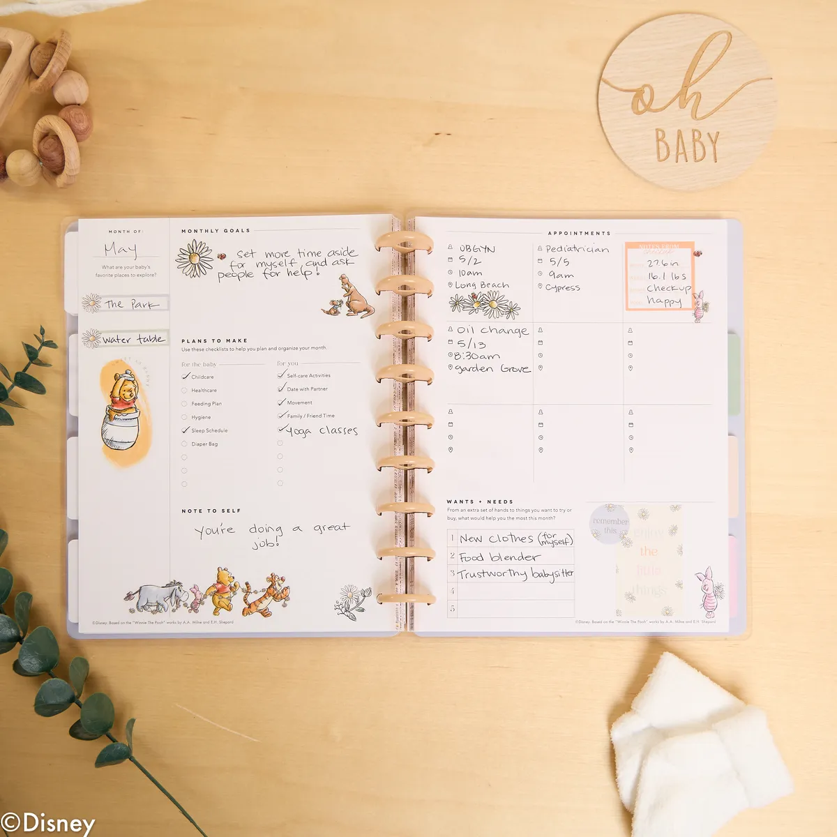 Happy Planner Disney Winnie planner bébé Classic 12 mois