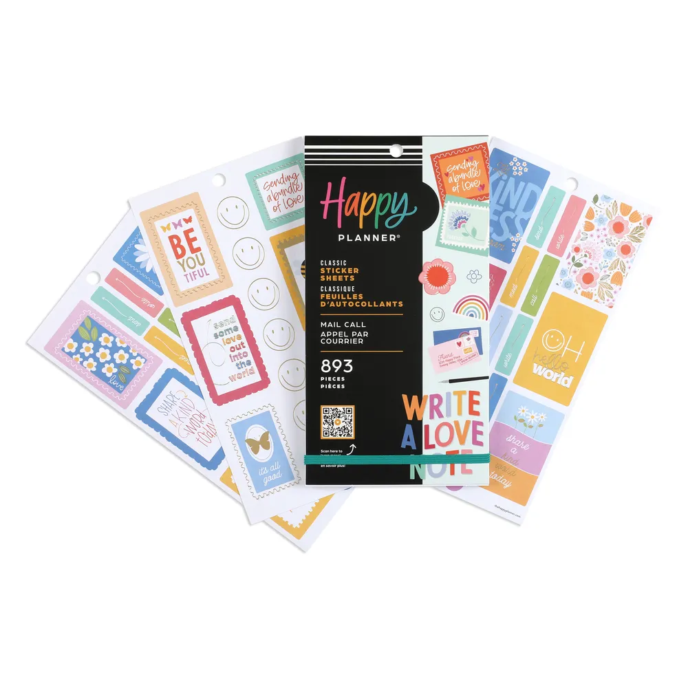 Happy Planner Mail Call stickers 893 motifs 30 planches