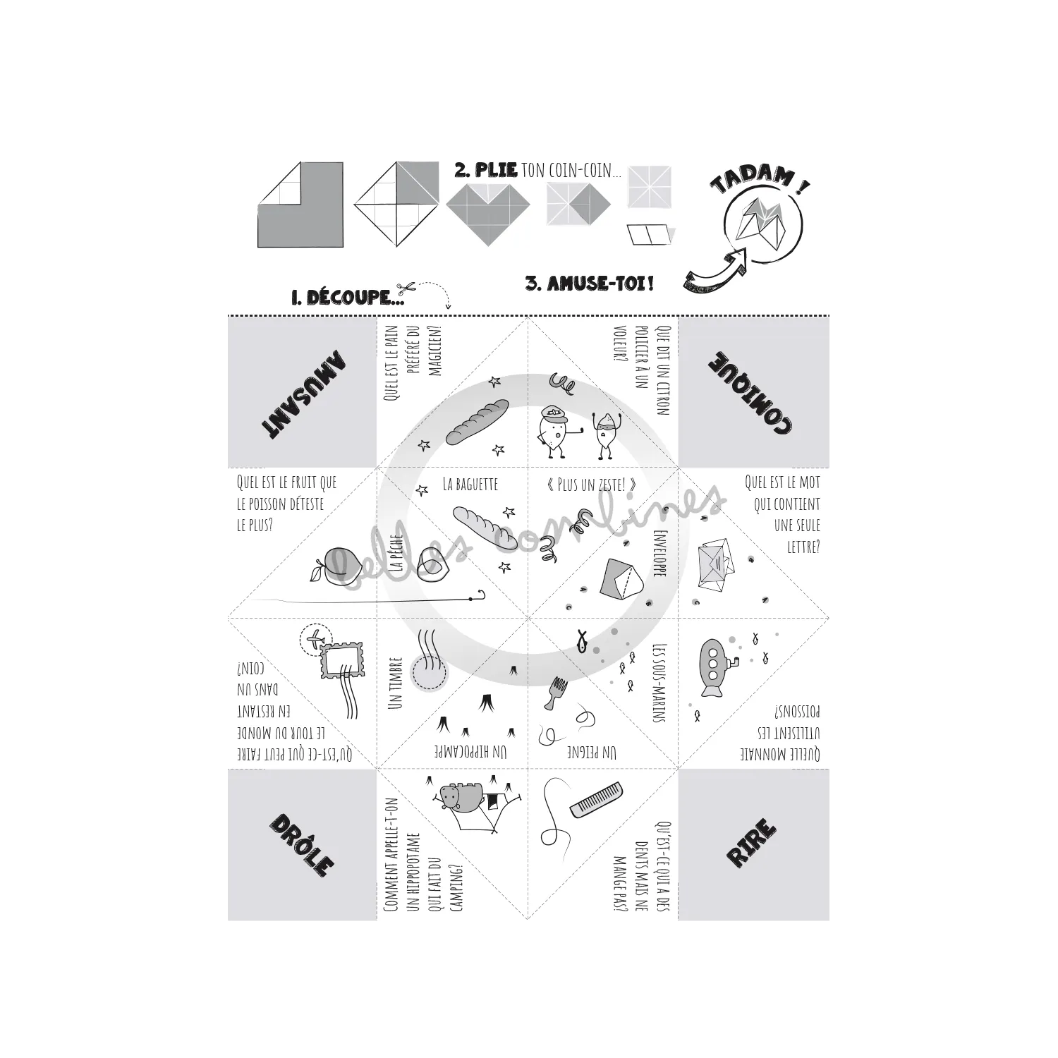 Les Belles Combines Coin-coin de blagues jeu papier français