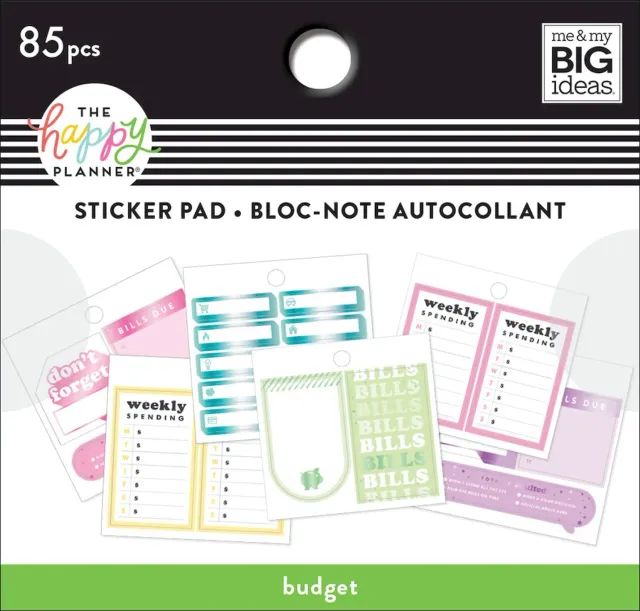 Happy Planner Budget mini stickers carnet 85 stickers