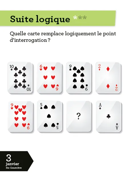 Frigobloc Esprit logique 365 jours calendrier à bloc énigmes