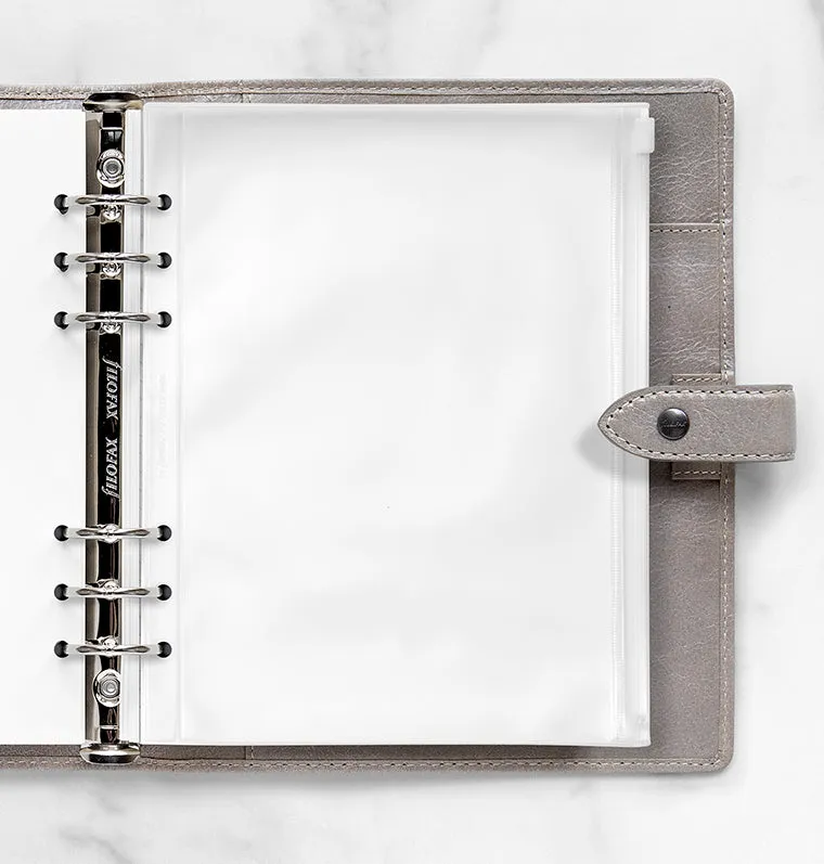 Filofax pochette zippée A5 transparente à anneaux