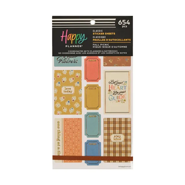 Happy Planner Fall Picnic stickers automne 30 planches