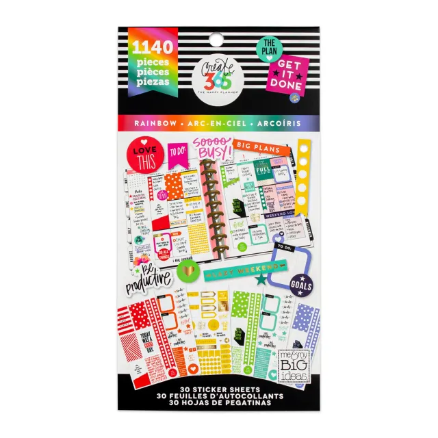 Happy Planner Rainbow carnet stickers 1150 pièces arc-en-ciel