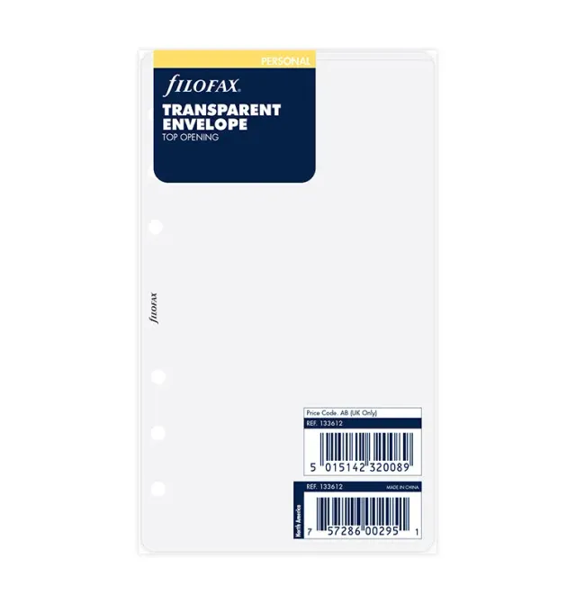 Filofax Personal pochette transparente ouverture haute