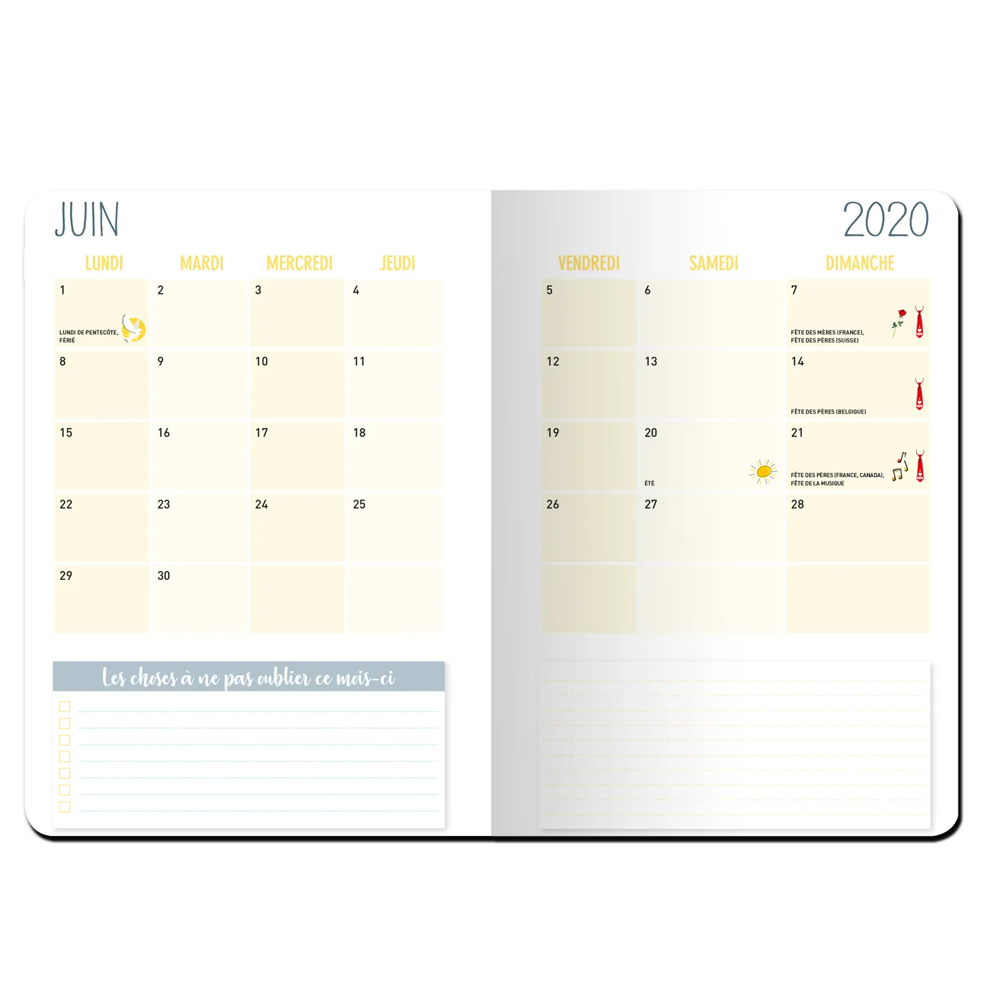 Frigobloc famille organisée agenda sept 2019-déc 2020