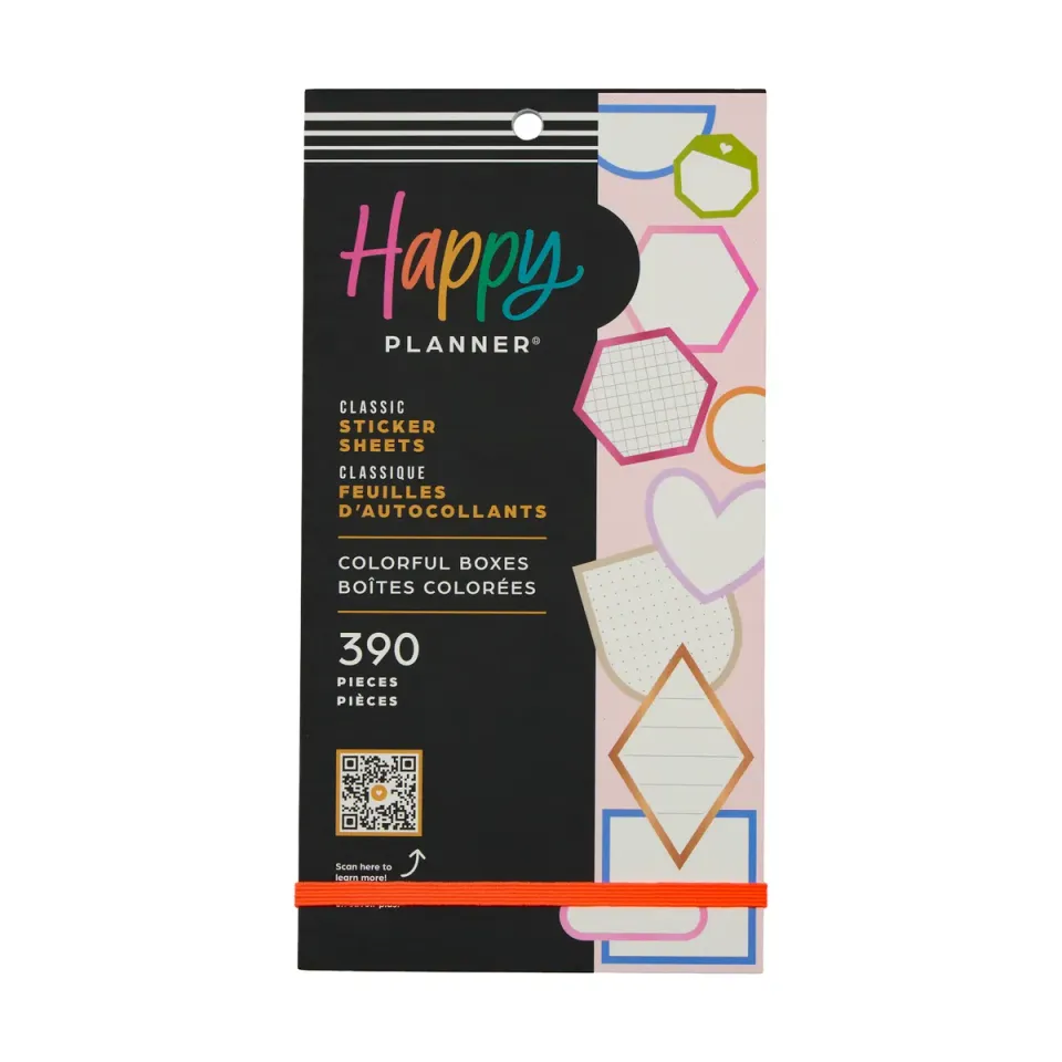 Happy Planner Bright Colorful Boxes stickers Classic 390 autocollants