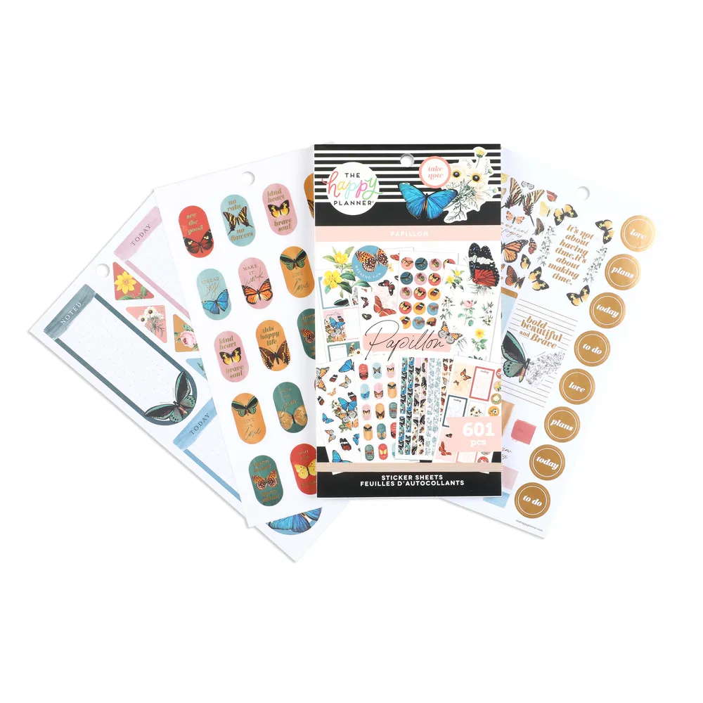 Happy Planner Papillon Butterfly stickers décoratifs 601 pièces