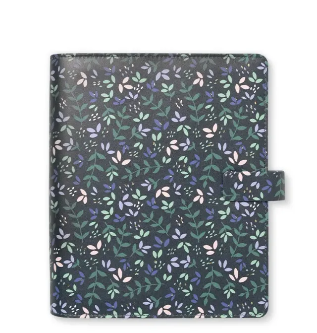 Filofax Garden organiseur A5 noir floral doré