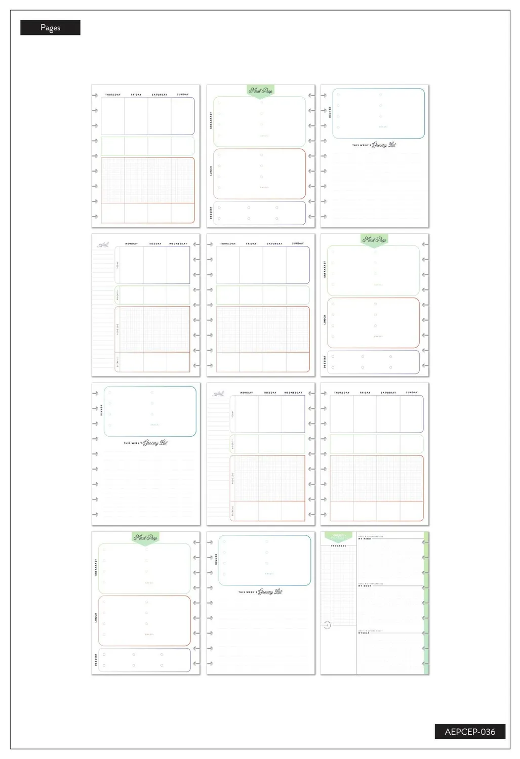 Happy Planner Reach New Heights extension Classic fitness 50 pages