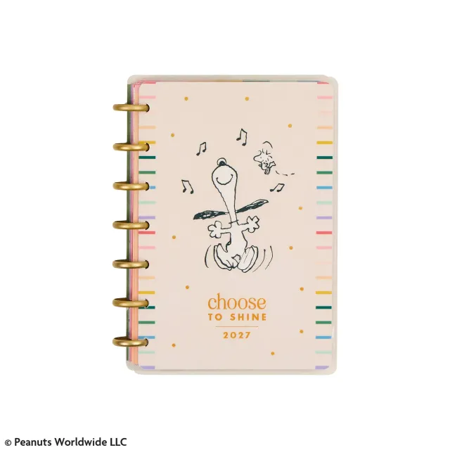Happy Planner Peanuts agenda 2027 Mini horizontal 12 mois
