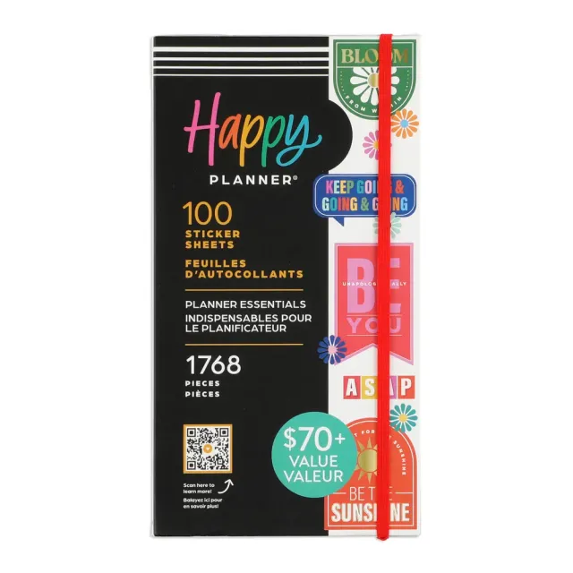 Happy Planner Essentials Mega Value Pack autocollants 100 feuilles vives