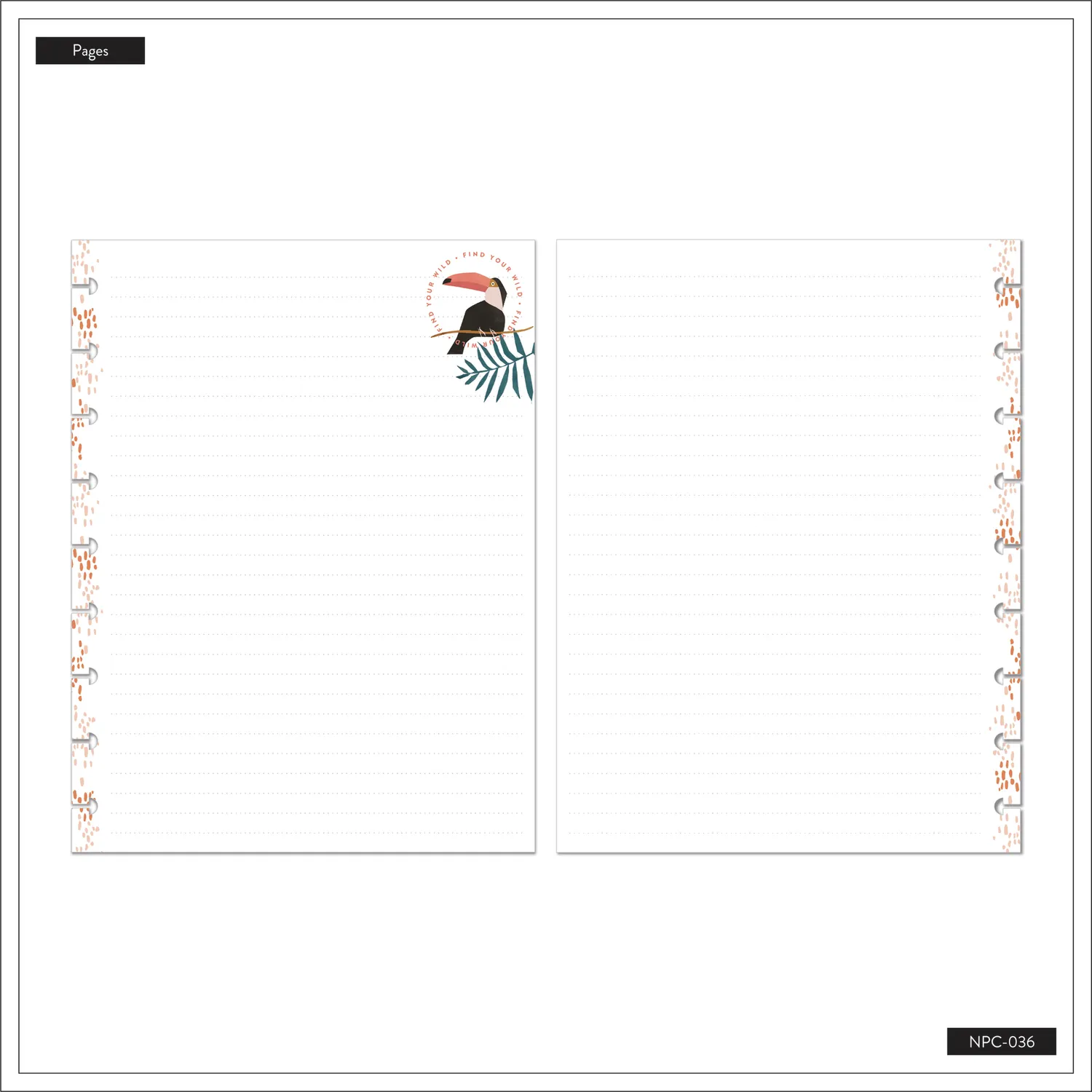 Happy Planner Tropical Boho carnet pointillé 60 feuilles