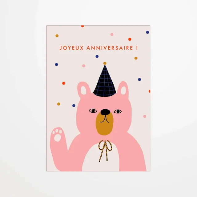 My365 Jennifer Bouron carte postale Ours rose