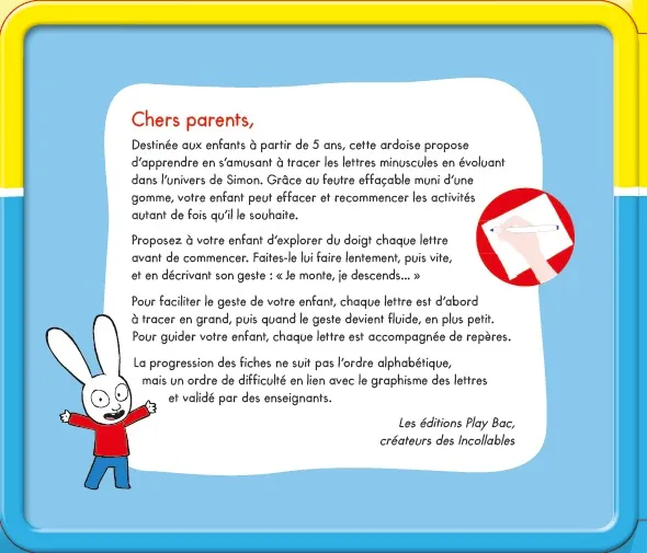 Les Incollables Simon ardoise minuscules effaçable