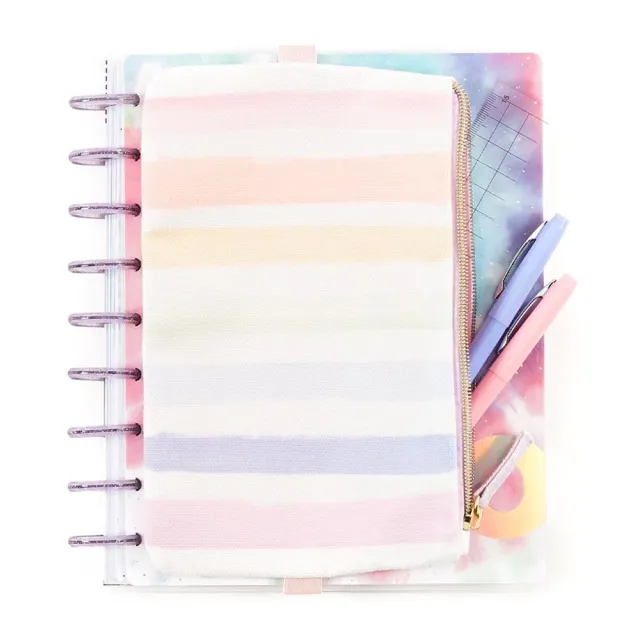 Happy Planner Classic trousse Pastel Rainbow toile à élastique
