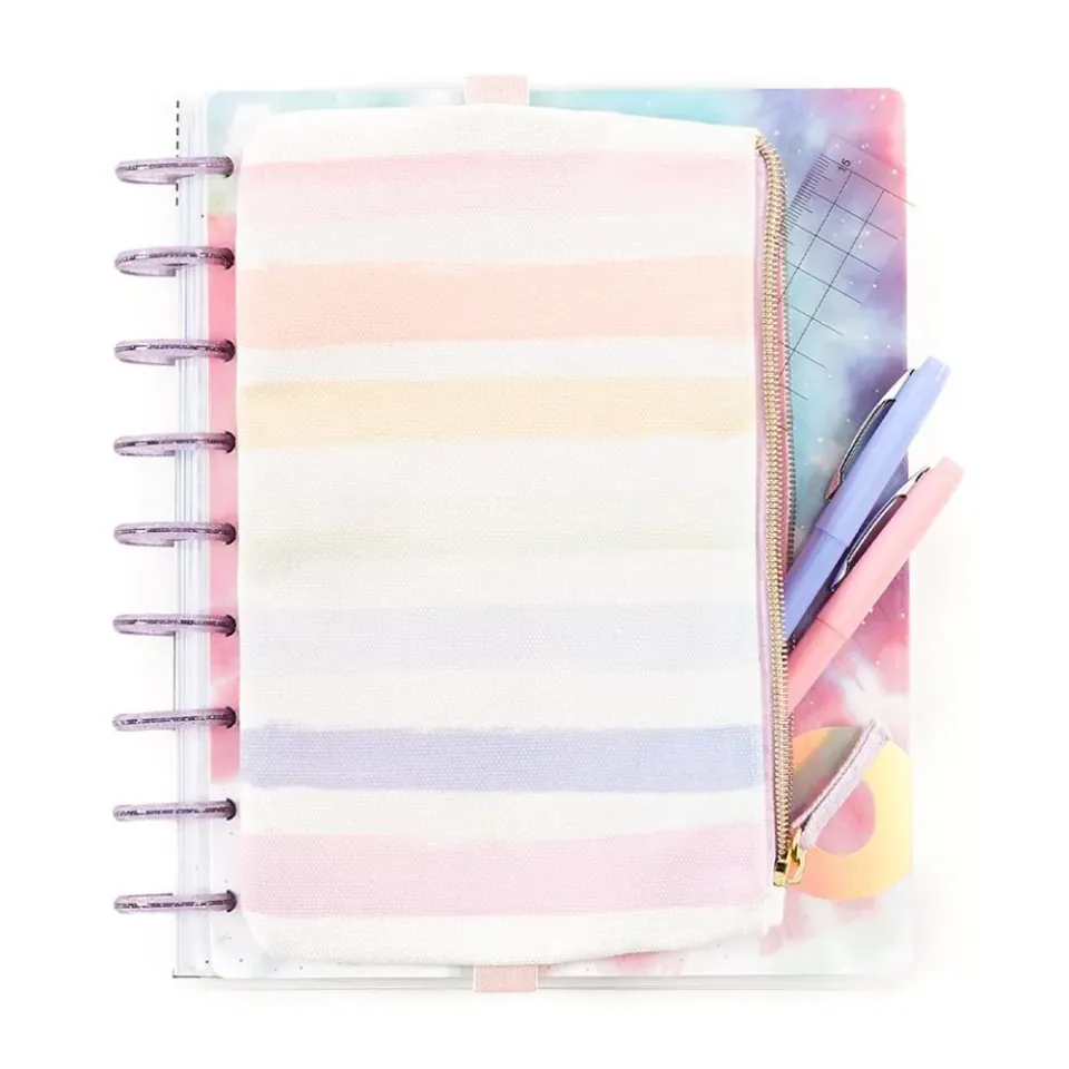 Happy Planner Classic trousse Pastel Rainbow toile à élastique