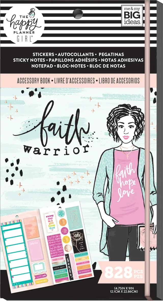 Happy Planner Faith Warrior livre accessoires stickers notes