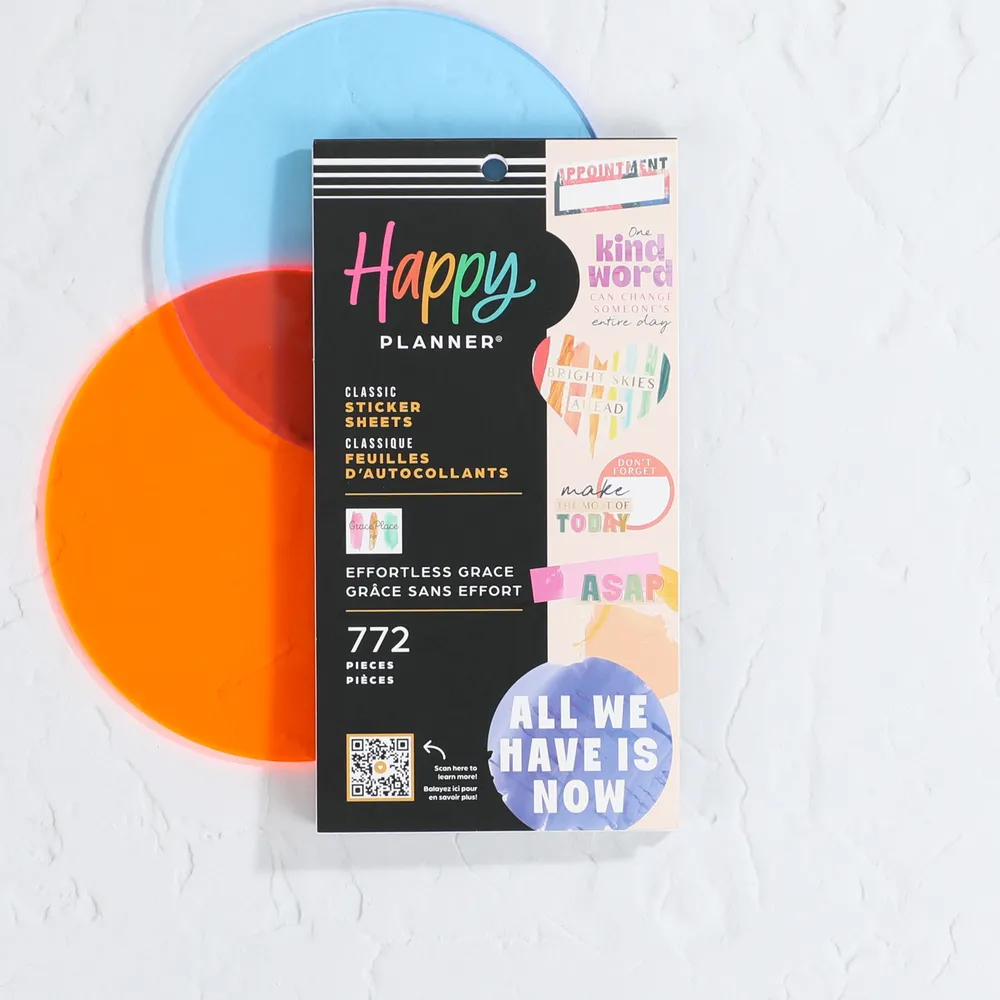 Happy Planner Effortless Grace Value Pack autocollants 772 colorés
