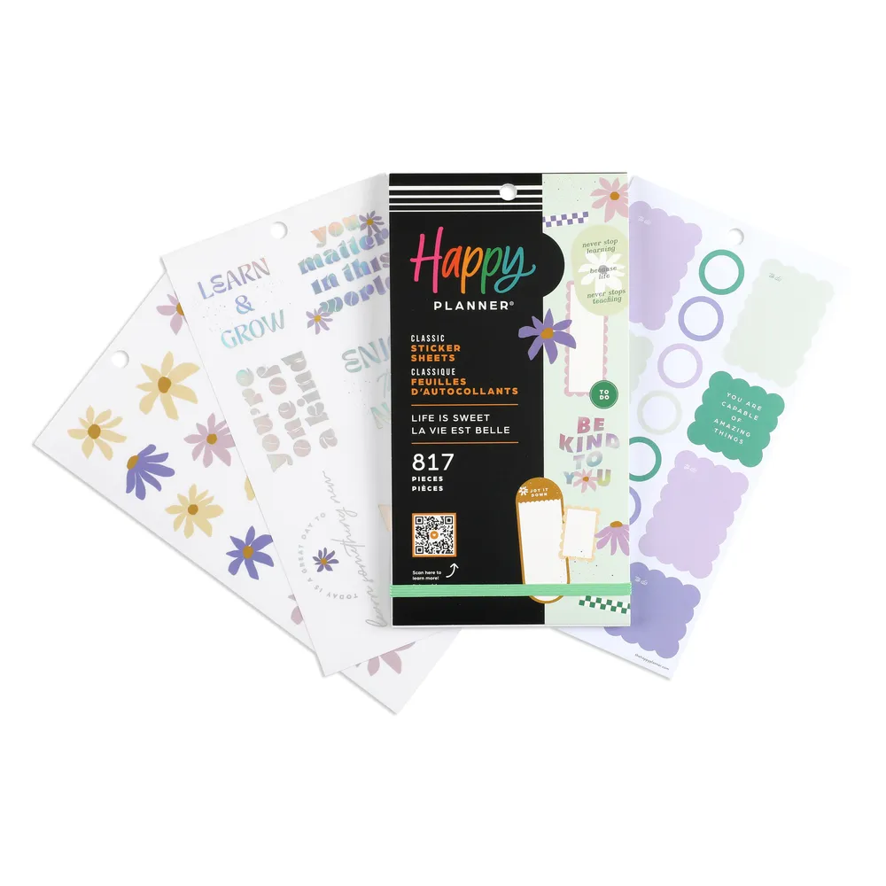 Happy Planner Life Is Sweet carnet stickers 817 motifs colorés