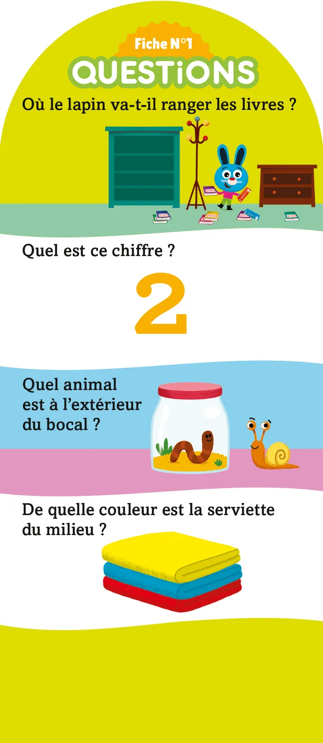 Frigobloc Incollables 180 quiz PS vers MS éventail 3-4 ans