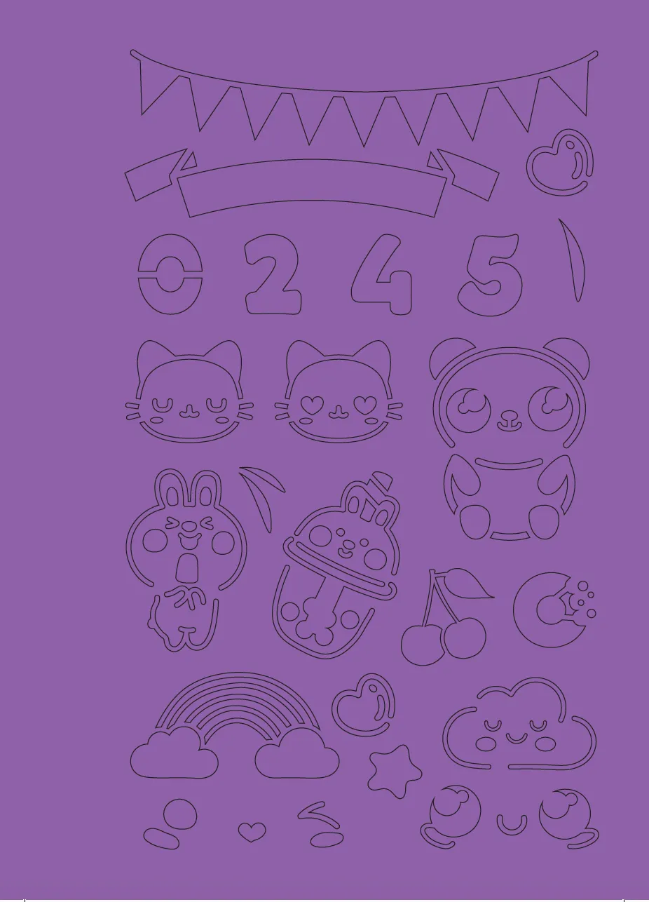 Frigobloc Kawaii 2024-2025 agenda créatif à customiser stickers