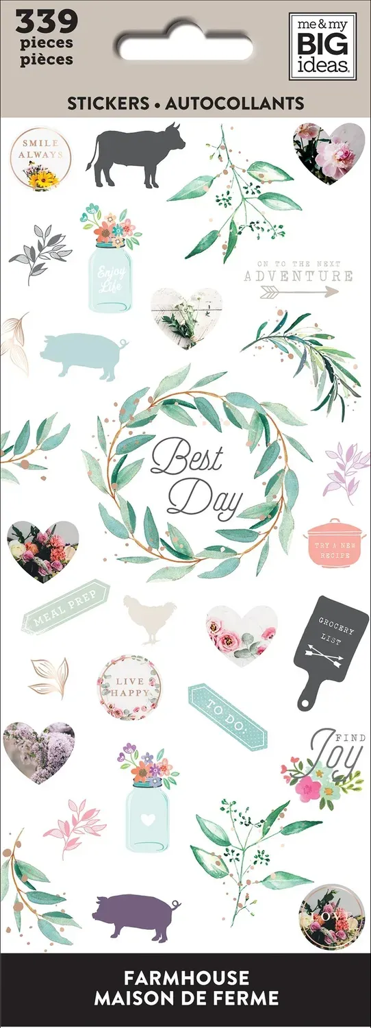Happy Planner Farmhouse mini planches autocollants 339 rustiques