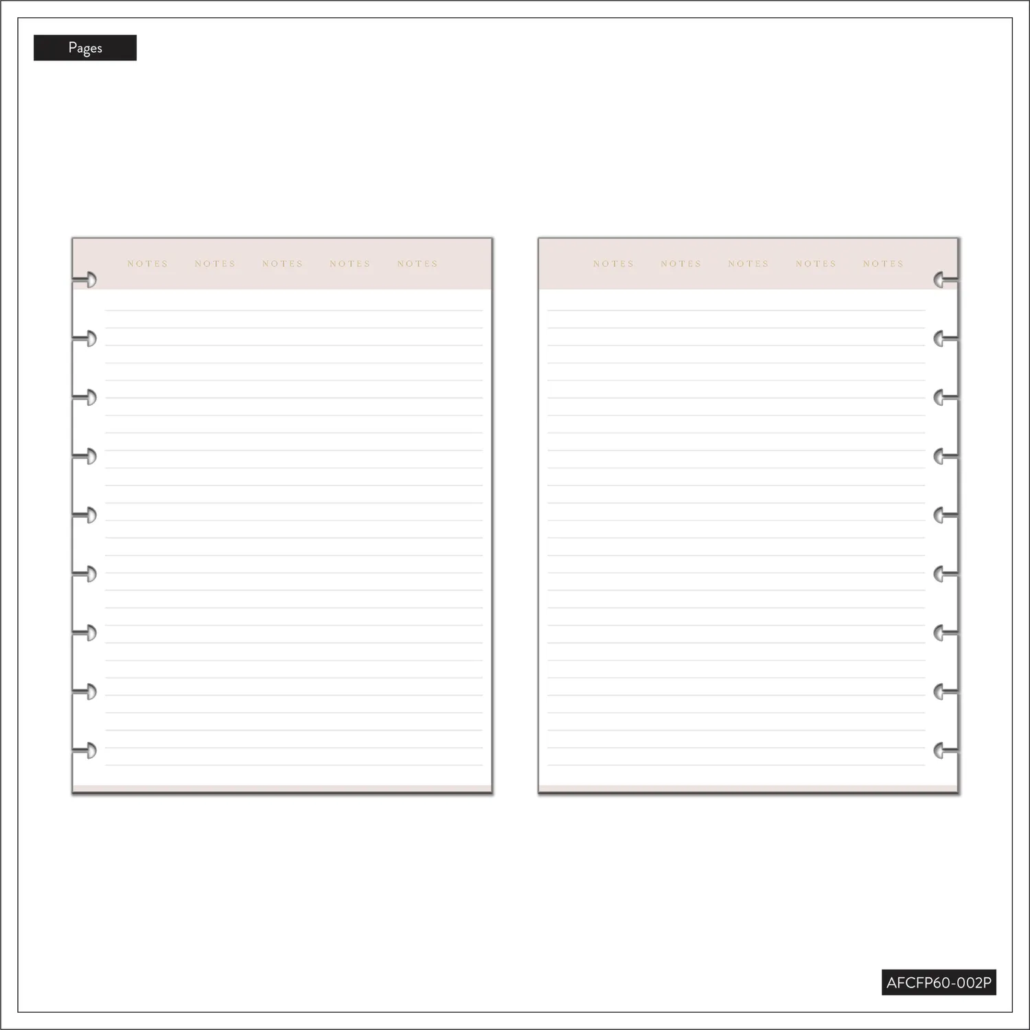 Happy Planner Work+Life Modernist papier ligné Classic 60 feuilles