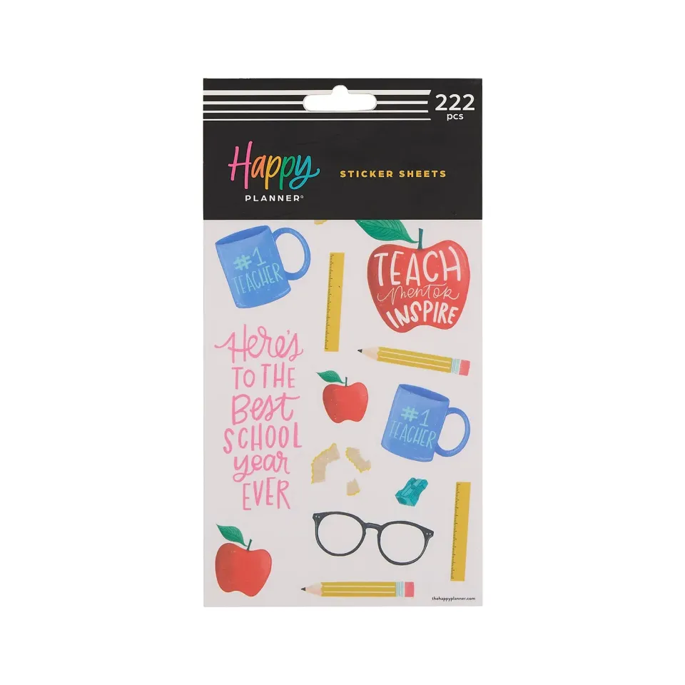 Happy Planner Playful Teacher stickers maîtresse 10 feuilles