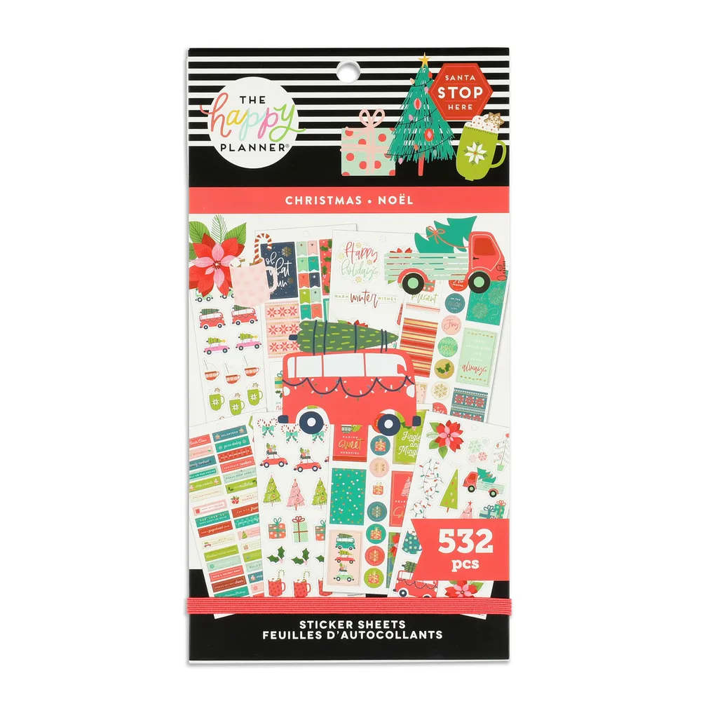 Happy Planner Merry Christmas stickers 30 feuilles 532 Noël doré