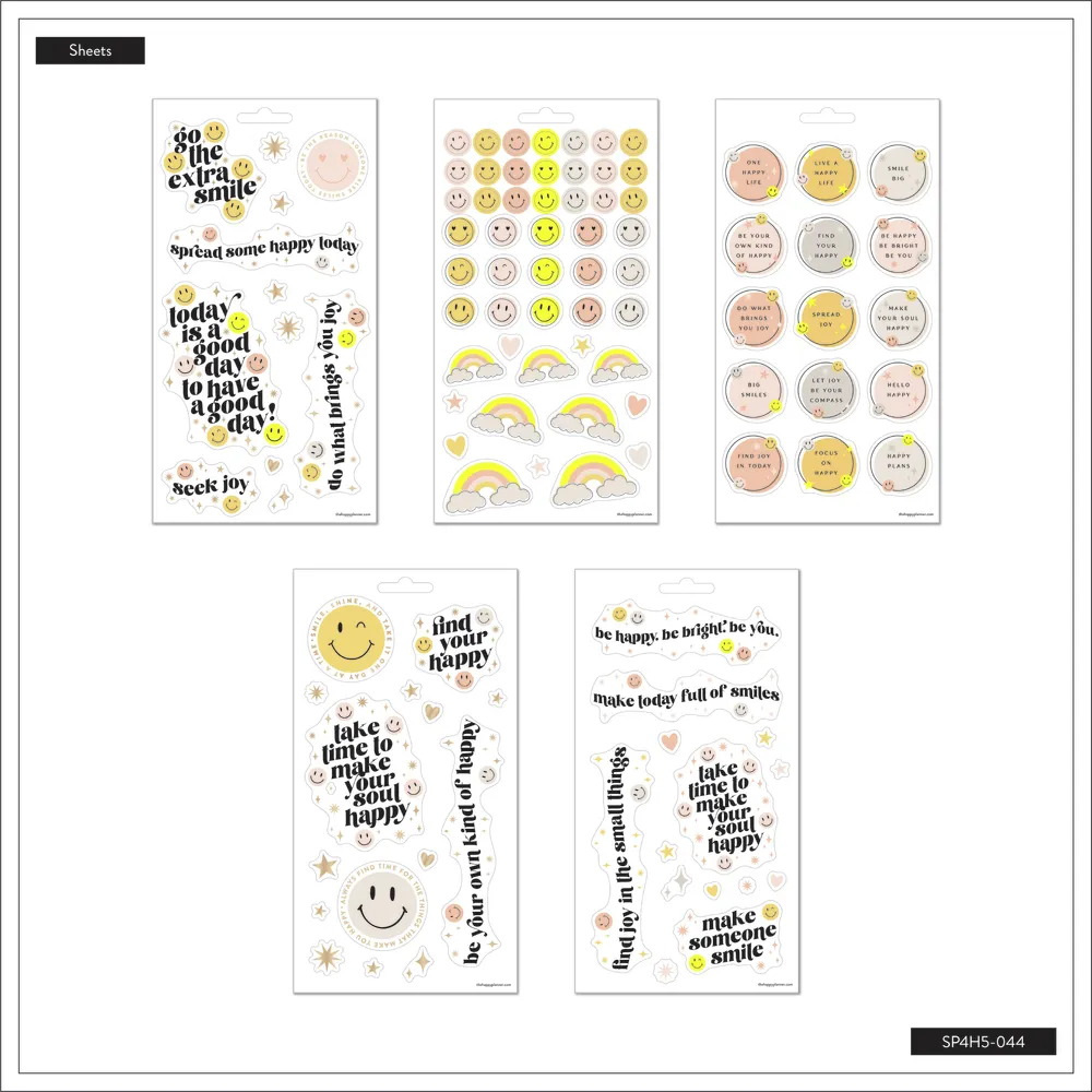 Me & my big ideas Happy Smiley Face stickers 5 planches 106 pièces