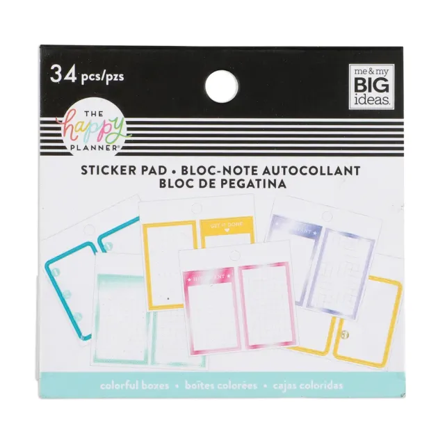 Me & my big ideas Tiny Sticker Pad Colorful Boxes stickers 34 pièces