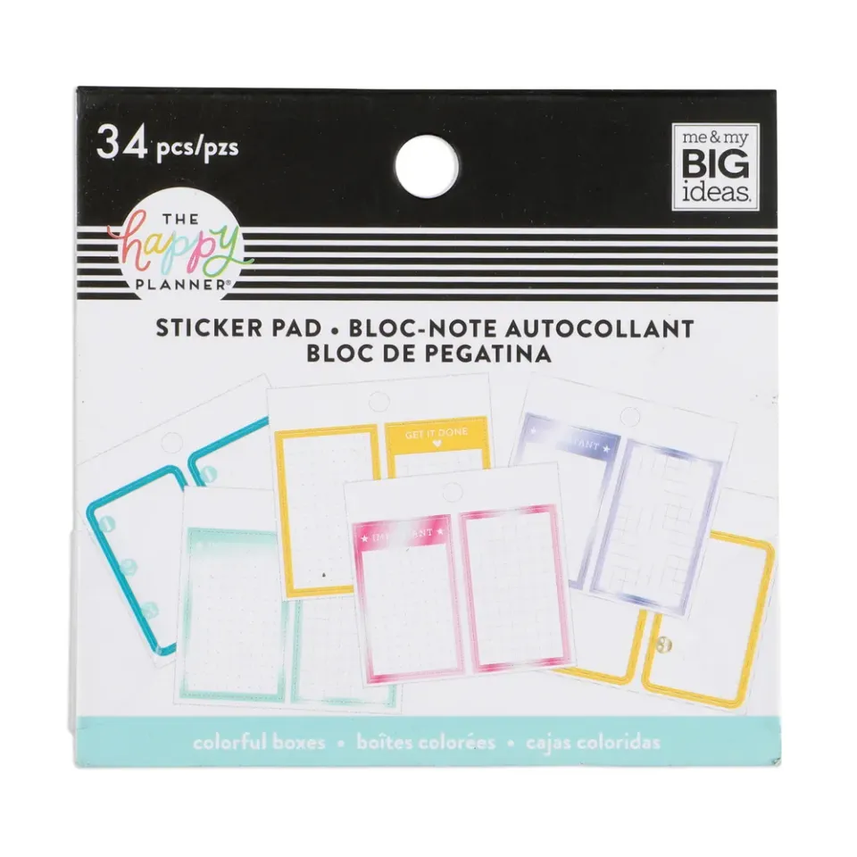 Me & my big ideas Tiny Sticker Pad Colorful Boxes stickers 34 pièces
